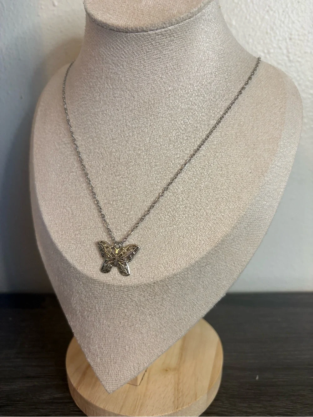 Handmade Silver Butterfly Necklace